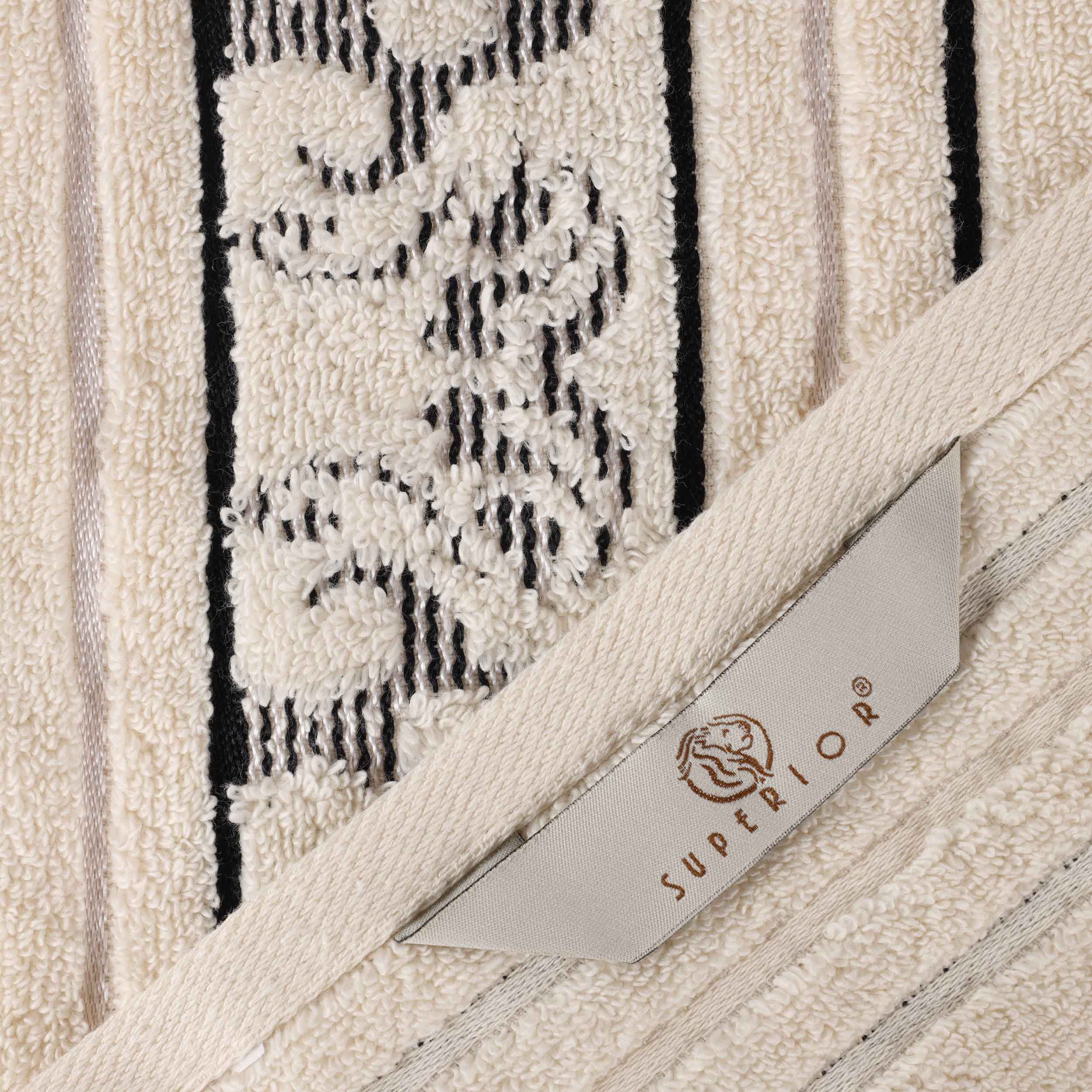 Premium 6-Piece Sadie Zero Twist Cotton Towel Set - Solid & Jacquard Floral Design | Ultra Soft & Absorbent Bath Towels for Spa, Hotel & Luxury Home Use