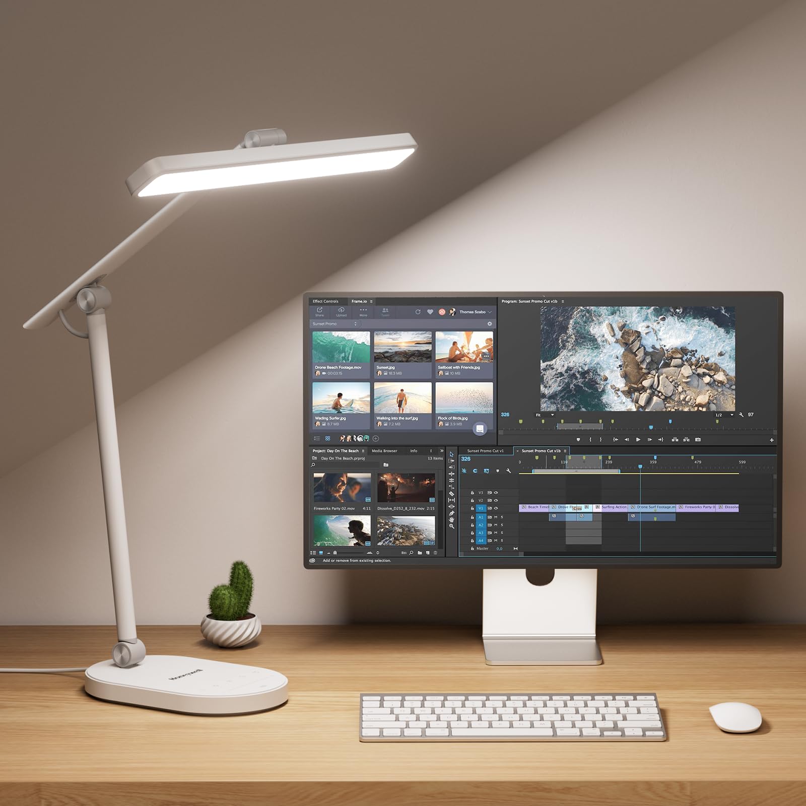 Honeywell H4 Sunturalux™ Eye-Caring LED Desk Lamp - 700LM Dimmable Adjustable Reading Light with Timer & Touch Control for Home Office, Study, Bedroom - Perfect for Night Reading, Computer Work and Relaxation