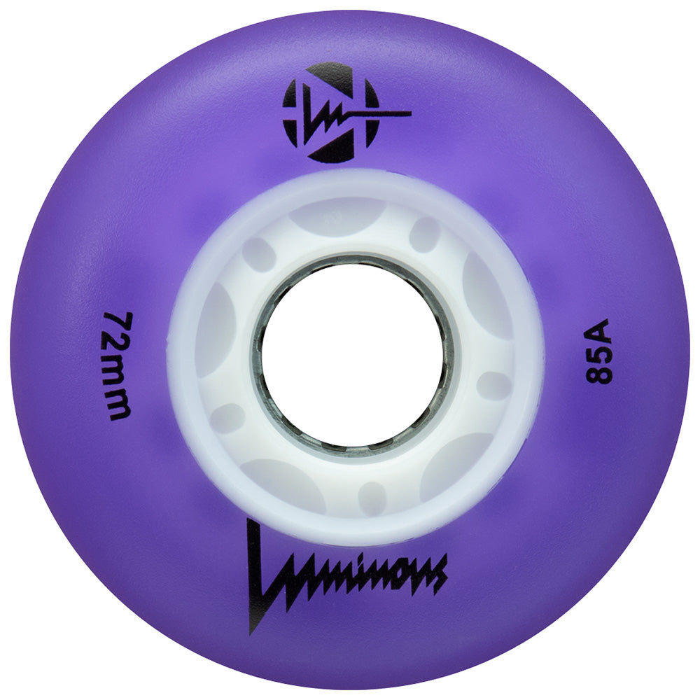 Luminous 72mm LED Light Up Inline Skate Wheels - 4 Pack Set for Night Skating, Rollerblading, and Outdoor Sports