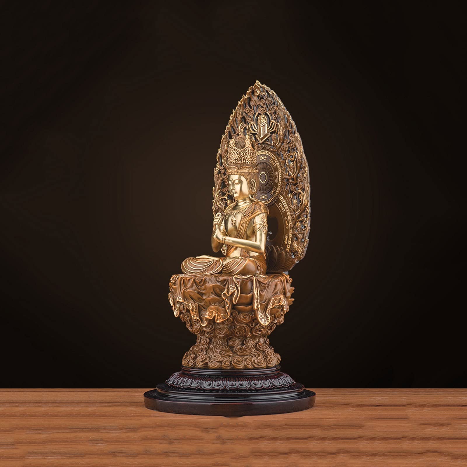 Meditating Brass Buddha Statue - Zen Buddha Figurine for Home & Garden Decor - Indoor Outdoor Spiritual Sculpture - Perfect for Meditation Spaces, Yoga Rooms & Peaceful Home Decor