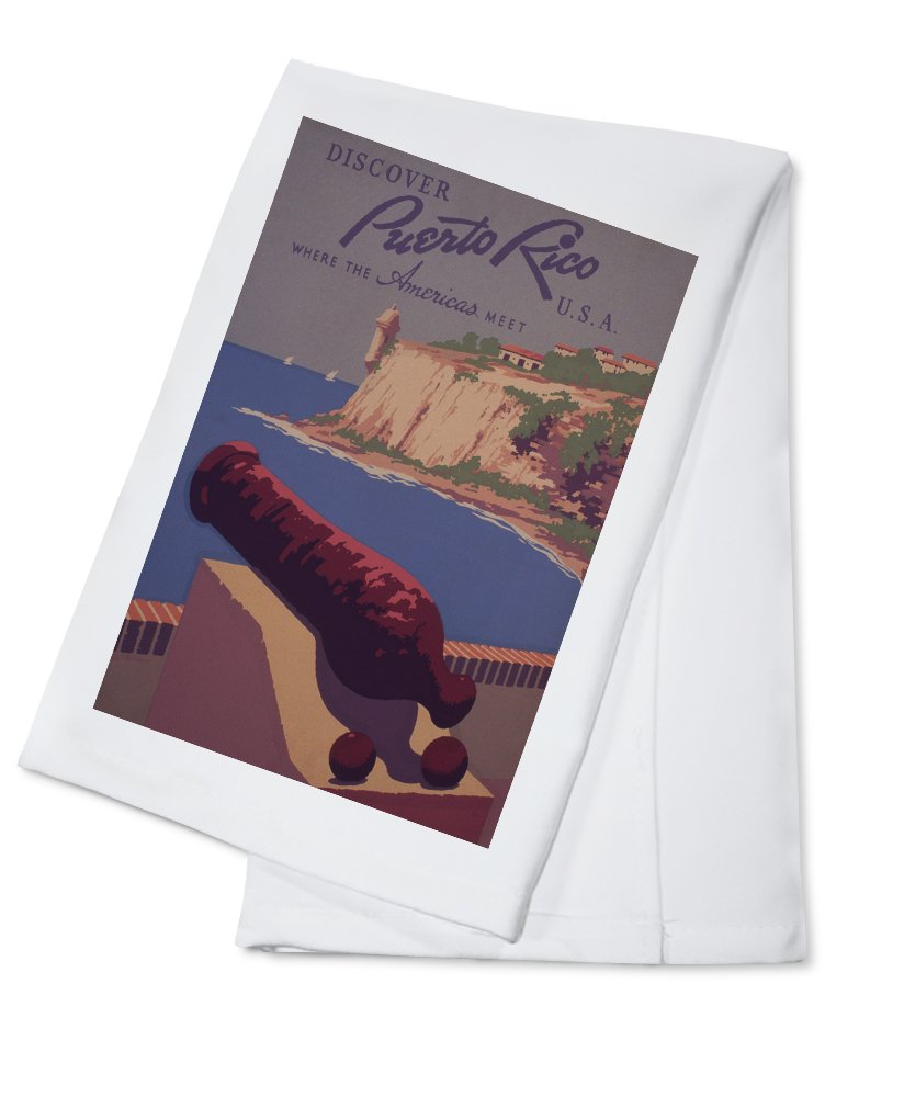 Vintage Puerto Rico Travel Advertisement Tea Towel - 100% Cotton Decorative Hand Towel for Kitchen & Home Decor | Perfect for Farmhouse Style, Coastal Decor & Gift Giving
