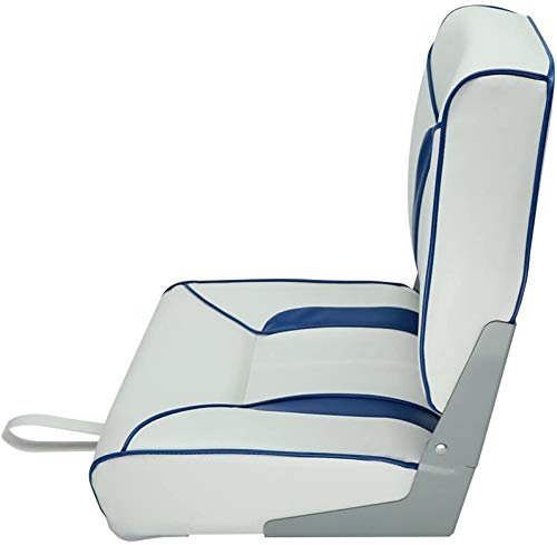 **MSC Fishing Folding Boat Seats - Portable & Comfortable, Pair Pack (S103 White/Blue) - Perfect for Kayak, Canoe & Small Boats**