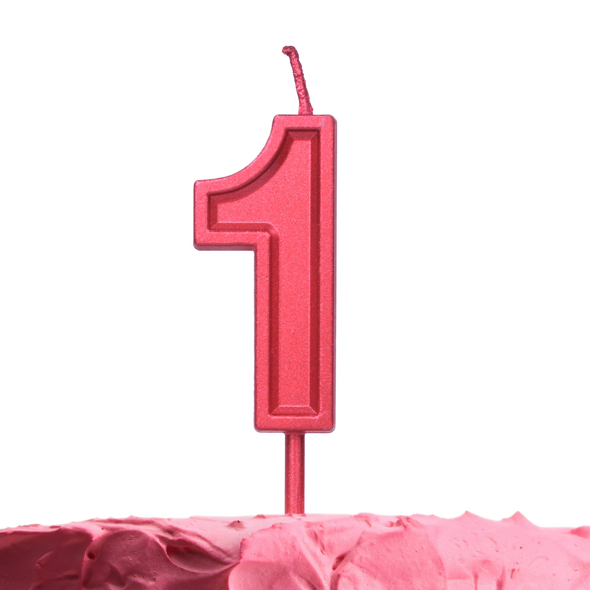 Premium Red Number 1 Birthday Candle - Elegant '1' Shaped Candle for Cakes, Anniversaries & Weddings - Perfect 1st Birthday Party Decorations - Ideal for Baby's First Birthday, Wedding Cakes & Celebration Cakes (Red 1 Candle)
