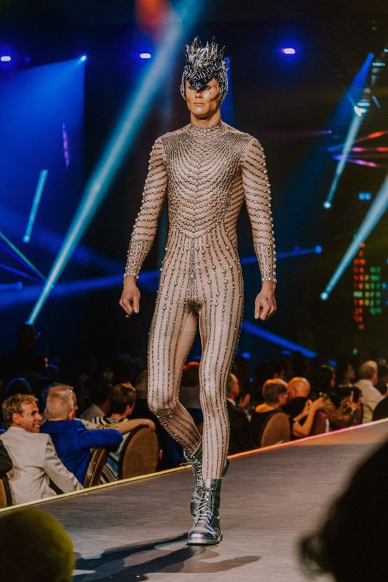 Sparkling Rhinestone Catsuit Jumpsuit for Men - DJ Performance Outfit, Burning Man Costume, Party Wear - Perfect for Stage Shows, Raves & Festivals