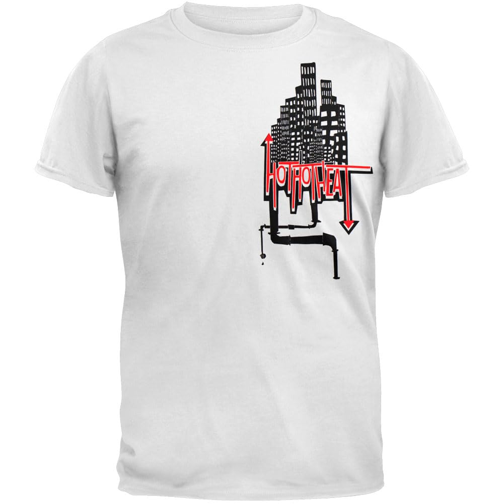 Hot Heat Men's Graphic City T-Shirt - White Cotton Urban Streetwear Tee for Casual Outfits & Everyday Wear