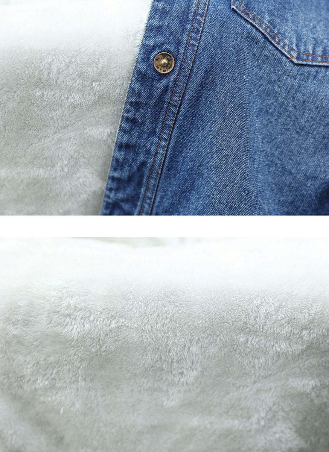 Women's Distressed Denim Jacket with Faux Fur Collar & Fleece Lining - Stylish Winter Coat for Casual Outfits, Streetwear & Cold Weather Fashion