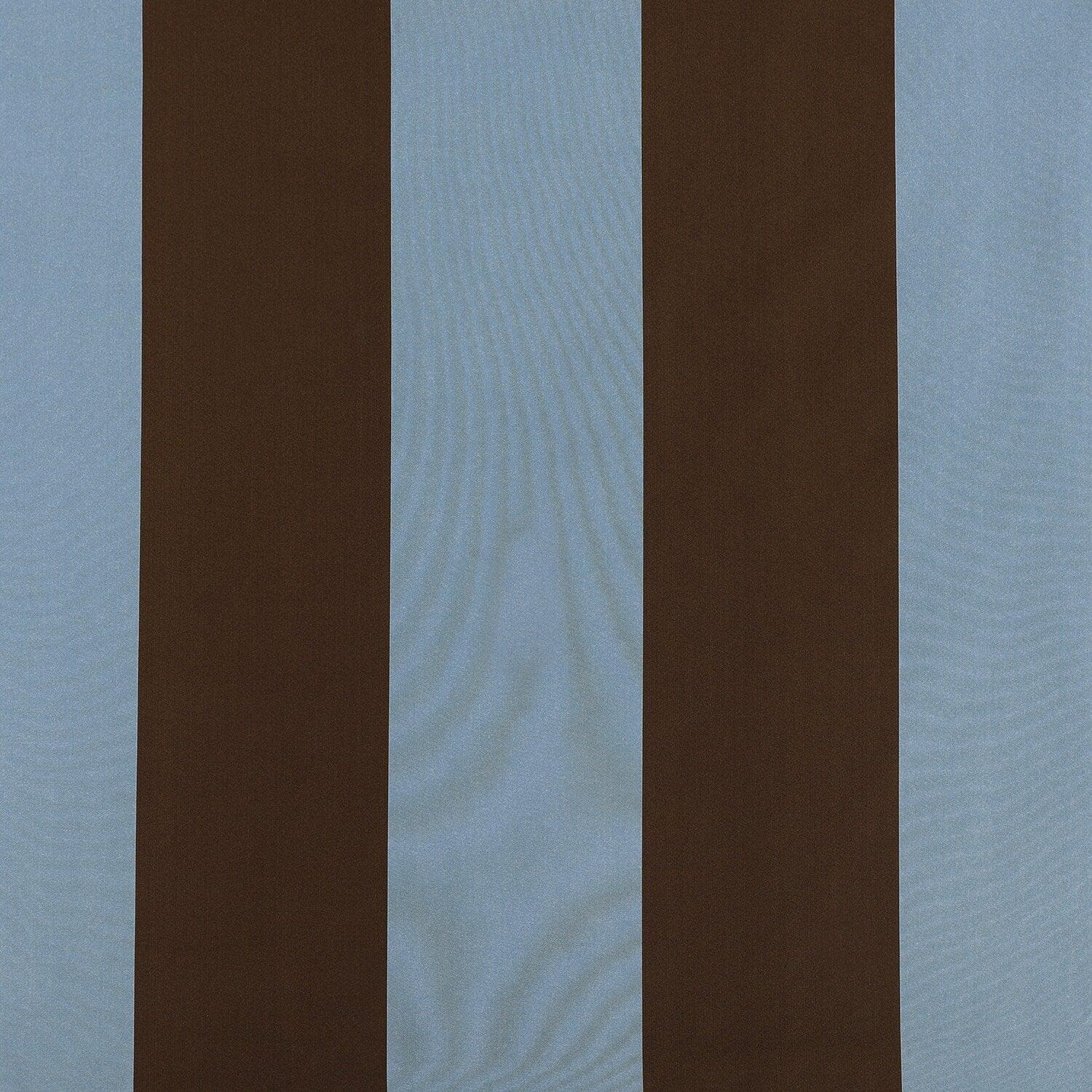 Crocket Blue & Brown Striped Designer Faux Silk Fabric Swatch - Perfect for Upholstery, Curtains & DIY Fashion Projects