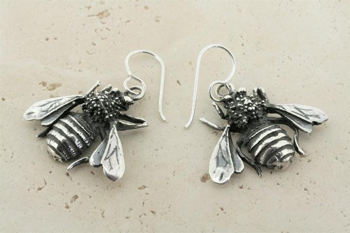 Bee Drop Earrings for Women - Large Dangle Hoop Earrings, Handmade Gold Plated Jewelry, Perfect for Parties, Weddings & Special Occasions