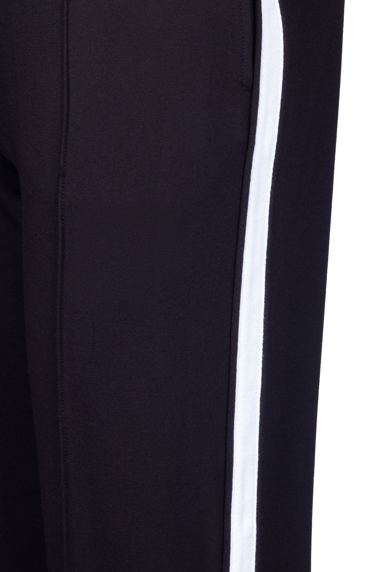 Ponti Pants with Ivory Tape Detail - Black (7768B1) | Women's Fashion Stretch Pants for Work, Office & Casual Wear