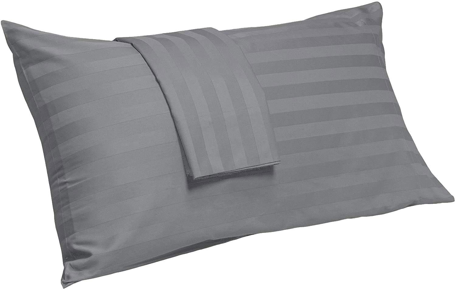 Premium 100% Giza Egyptian Long Staple Cotton Pillowcase Set (Dark Grey Stripe, 10-Pack) - Luxury Bedding for Home Decor & Hotel Use
