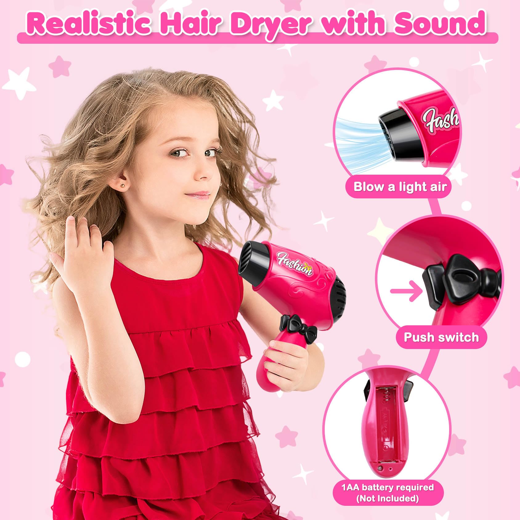 Pretend Play Hair Salon Set for Girls 3-9 Years - Perfect for Christmas & Birthday Gifts