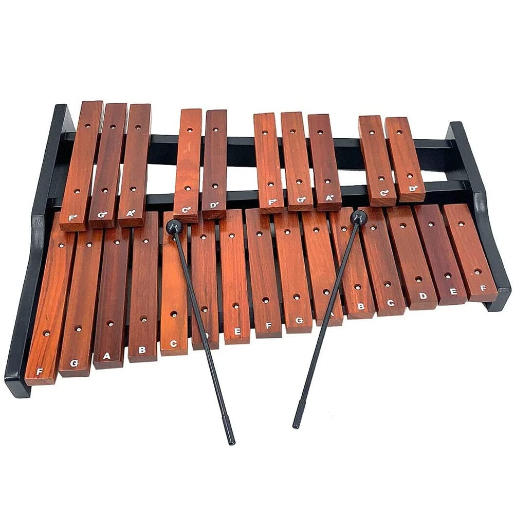 Professional 25 Key Wooden Xylophone with Mallets & Carrying Bag - Brown Percussion Instrument for Adults, School Band & Music Students - Perfect for Classroom, Performance & Music Practice