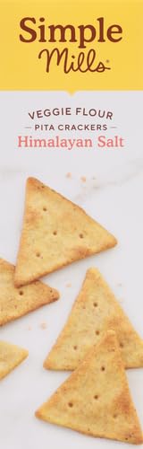 Simple Mills Veggie Pita Crackers with Himalayan Salt - Gluten Free, Vegan, Paleo Friendly Healthy Snacks, 4.25oz (Pack of 1) | Perfect for Lunch Boxes, Parties & On-the-Go Snacking