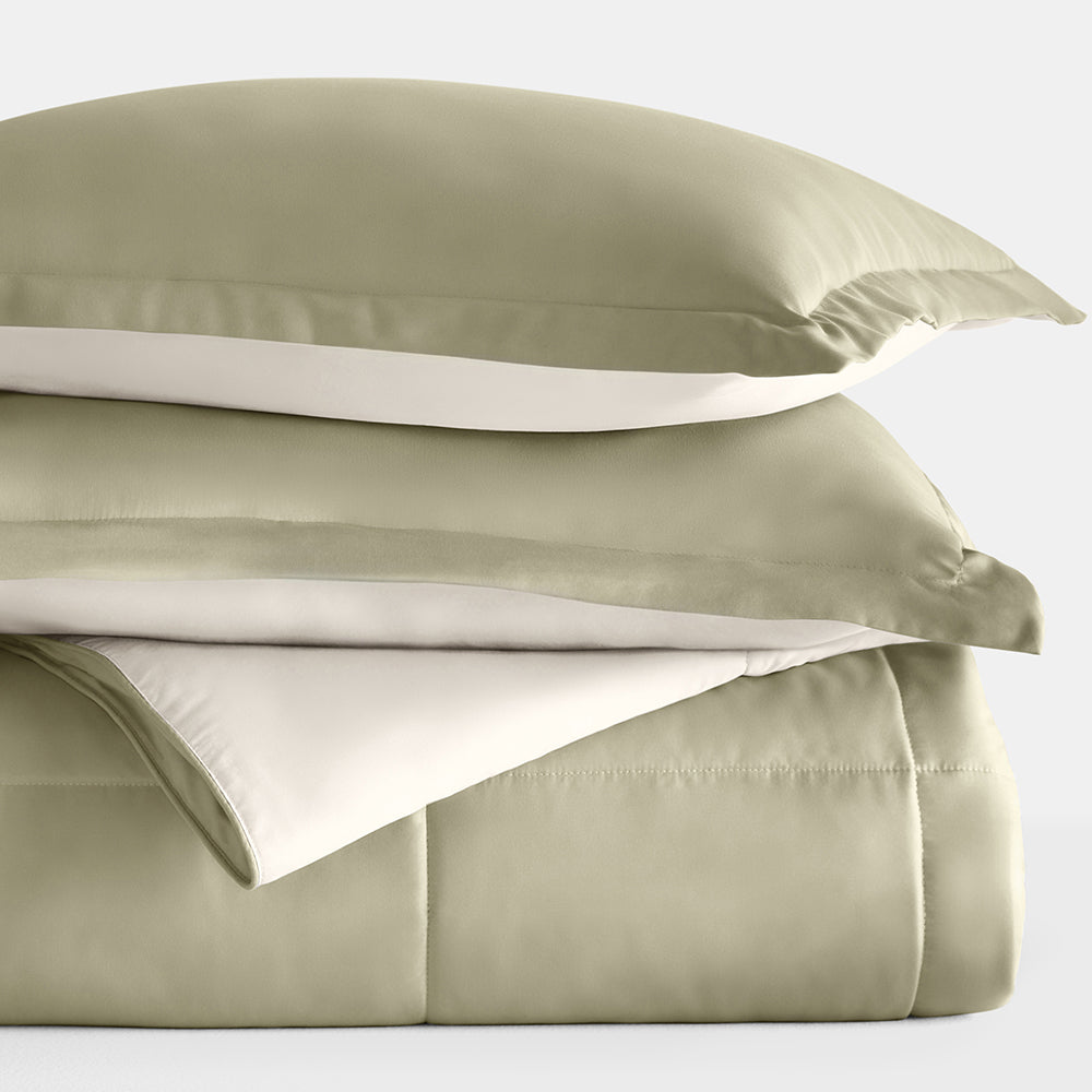 Reversible Down Alternative Comforter Set - Ultra Soft All Season Bedding - Perfect for Master Bedroom, Guest Room & Dorm Room