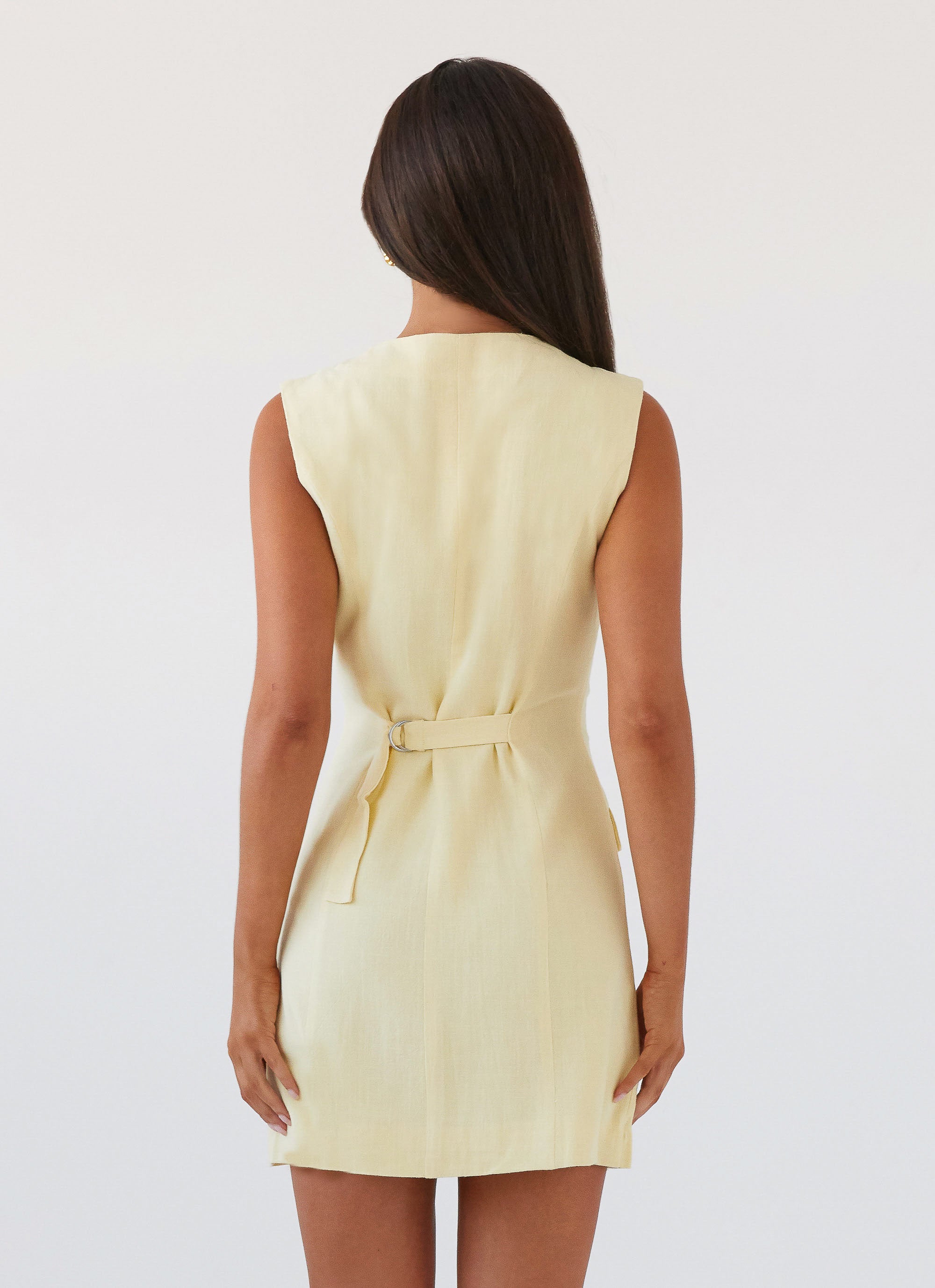 Castello Fiore Linen Mini Dress - Flowy Summer Dress with Lemon Print | Perfect for Beach Vacations, Brunch Dates & Casual Outings