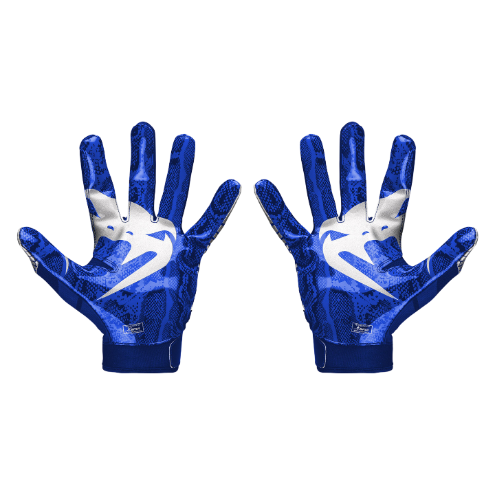 Venum Elite Personalized Football Gloves - Royal Blue/Silver - Best for Training, Games & Outdoor Sports - High Grip & Comfort for Quarterbacks & Receivers