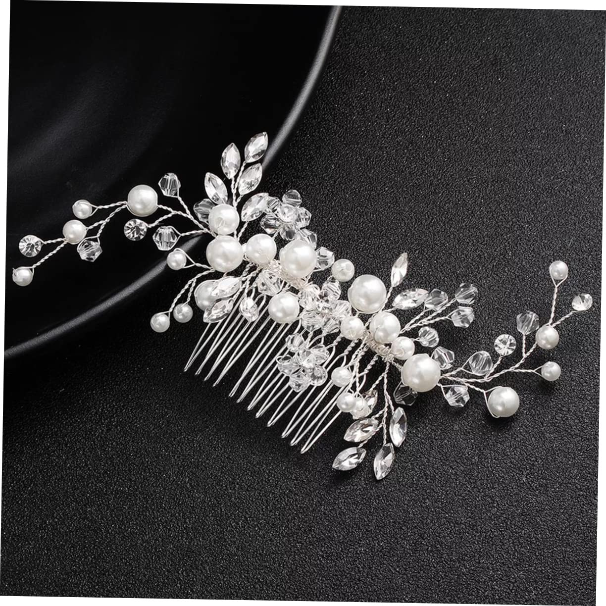 Minkissy Handmade Silver Crystal Bridal Hair Comb - Elegant Wedding Hair Accessories for Women | Perfect for Brides, Bridesmaids, and Special Occasions