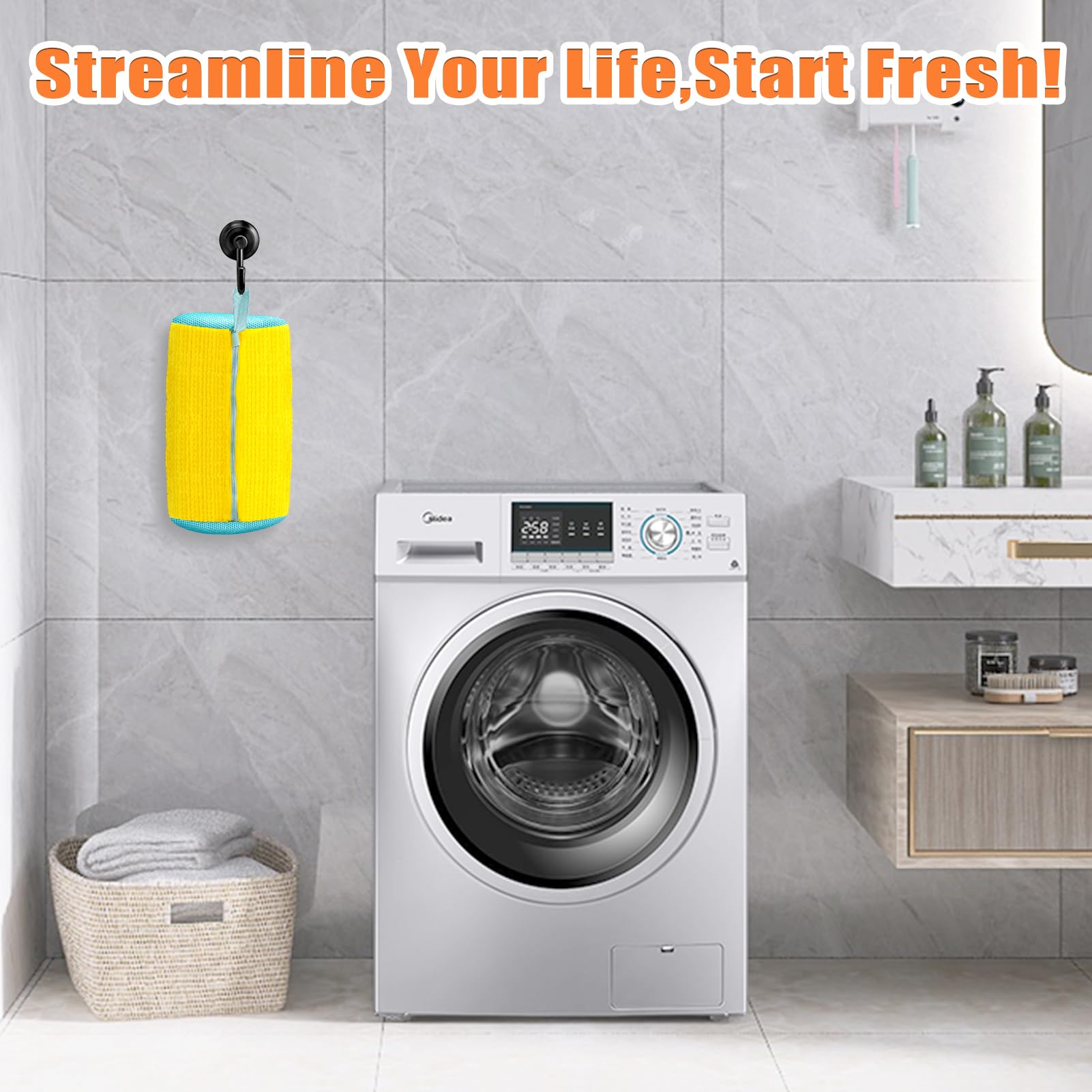 Shoe Washing Machine Bag - Laundry Mesh Bag for Sneakers & Shoes - Washable & Reusable for Washer & Dryer (Yellow) - Perfect for Gym, Travel & Sports Gear Protection