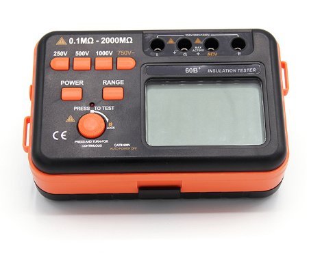 Victor 60B+ Digital Insulation Resistance Tester - 0.1MΩ~2000MΩ Range, 250V-1000V Voltage, Overload Protection, Continuity Test | Professional Electrical Testing Equipment for Home, Industrial & Commercial Use