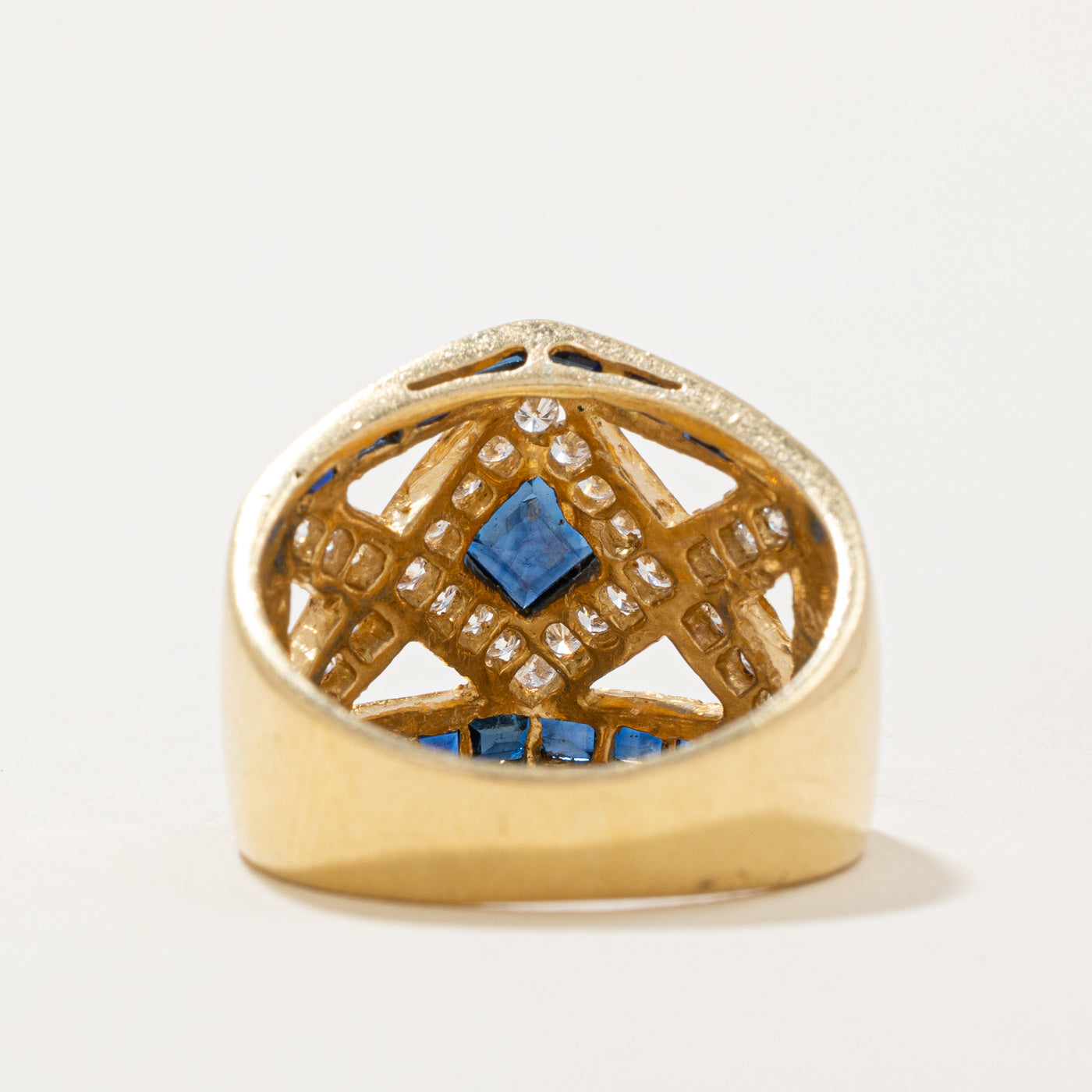 Elegant 0.80ctw Sapphire & Diamond Cocktail Ring with 0.33ctw Diamonds - Size 5.25 | Perfect for Evening Parties, Weddings & Special Occasions