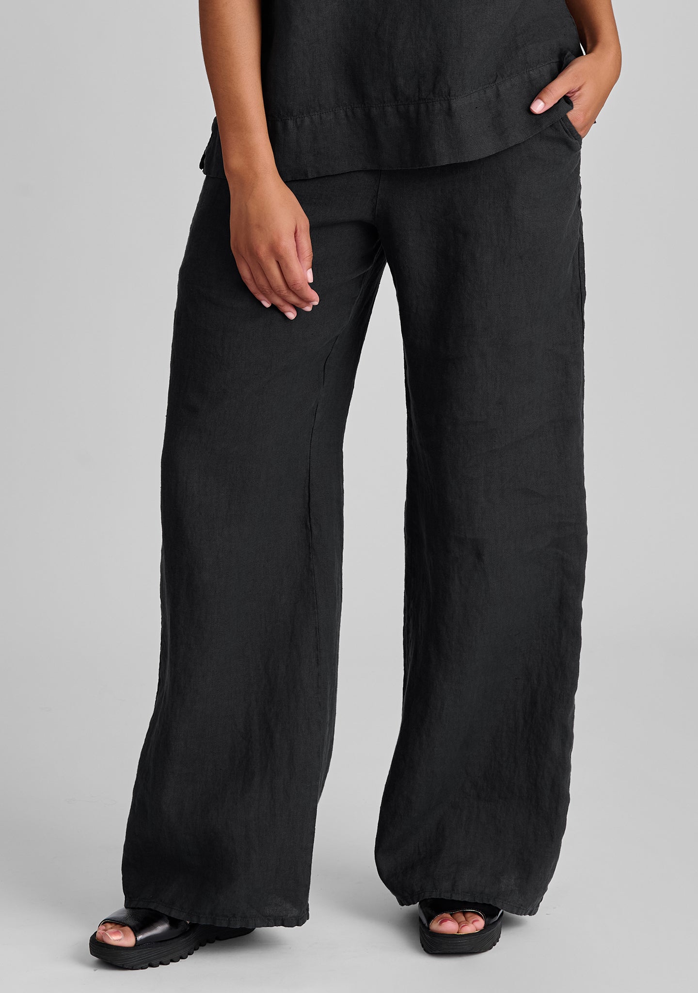 Linen Drawstring Pants for Women - Comfortable Flat Iron Pants with Elastic Waist - Casual Summer Lounge Pants for Travel, Yoga, and Home Wear