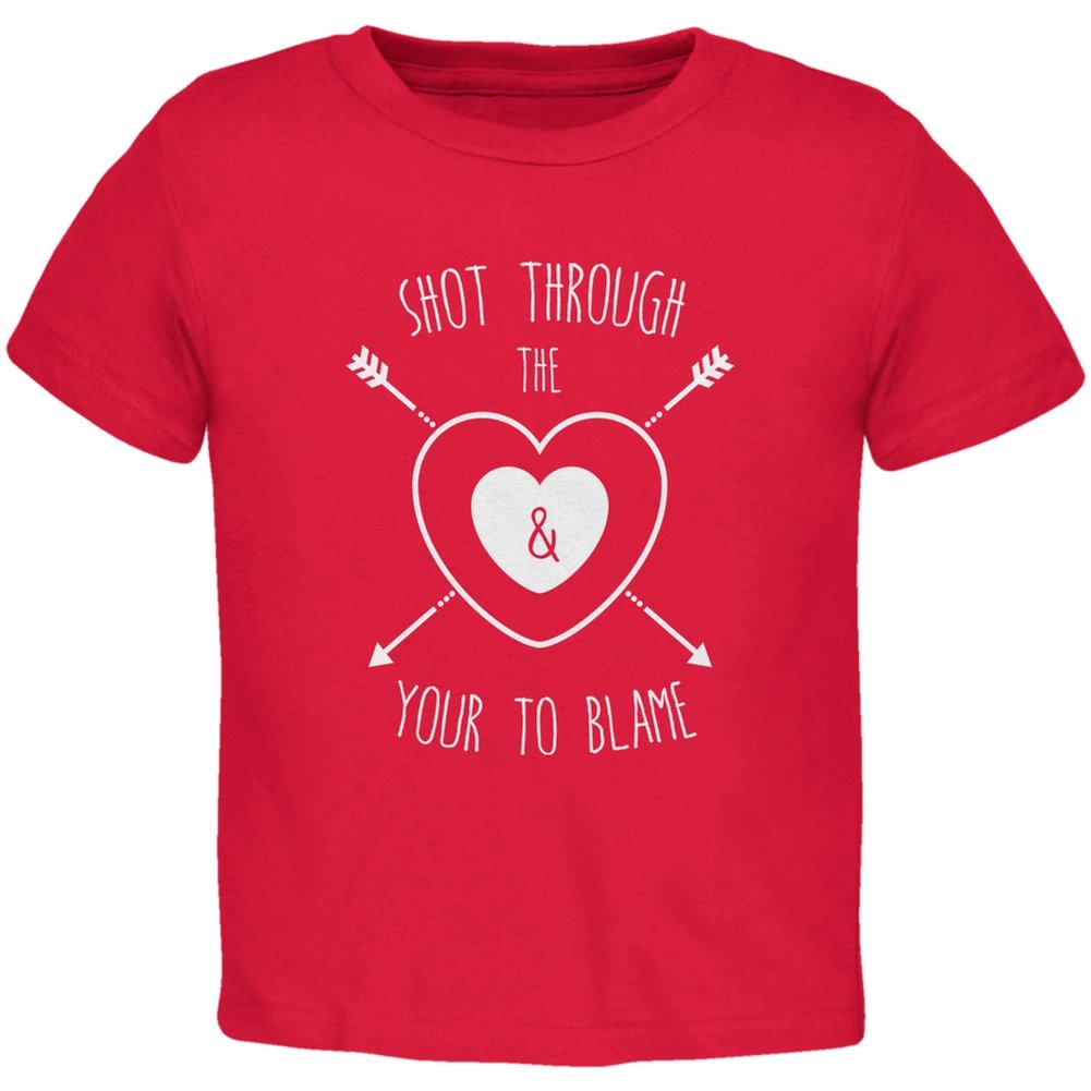 Shot Through The Heart Red Toddler T-Shirt - Cute Graphic Tee for Boys & Girls - Perfect for Playdates, Birthday Parties & Family Photos