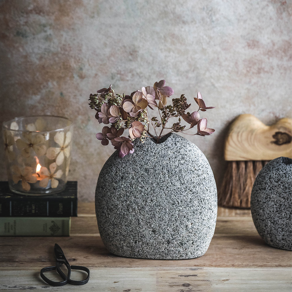 Handcrafted Stone Vase - Elegant Home Decor for Living Room, Dining Table & Wedding Centerpieces | Natural Stone Flower Vase for Modern & Rustic Interiors