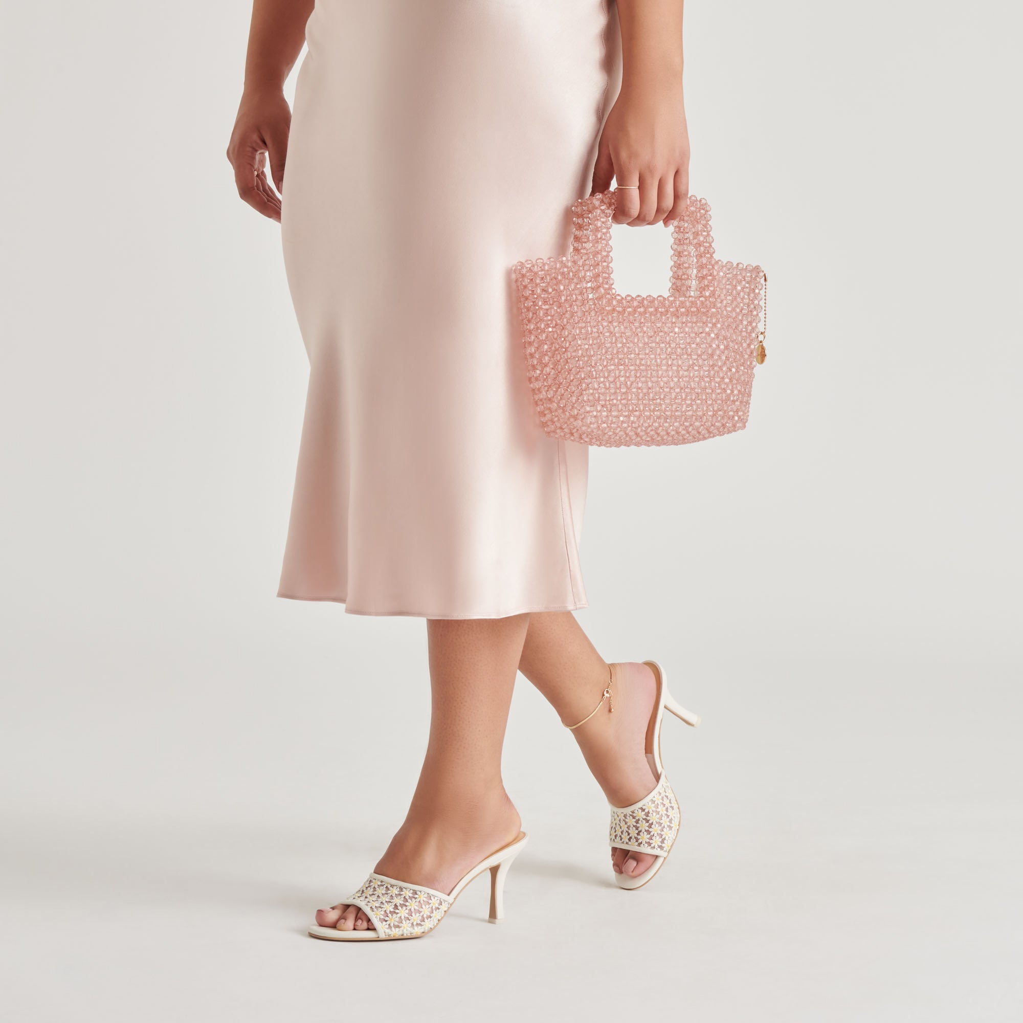Marel Champagne Beaded Handbag for Women - Elegant Evening Clutch Purse for Parties, Weddings & Special Occasions