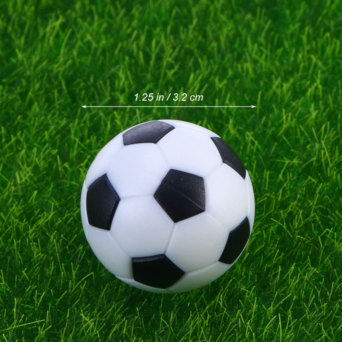 SEWACC 6PCS 32mm Foosball Balls - Mini Black and White Table Soccer Balls Replacement for Tabletop Football Game - Perfect for Home, Office, and Game Room Entertainment