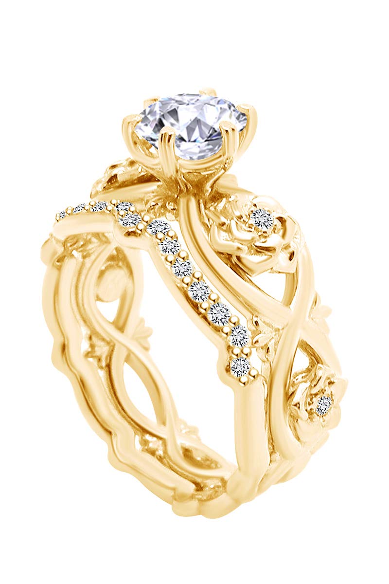 0.97 Carat Round Natural Diamond Promise Engagement Ring in 14K Solid Gold – Perfect for Proposals, Anniversaries & Romantic Gifts