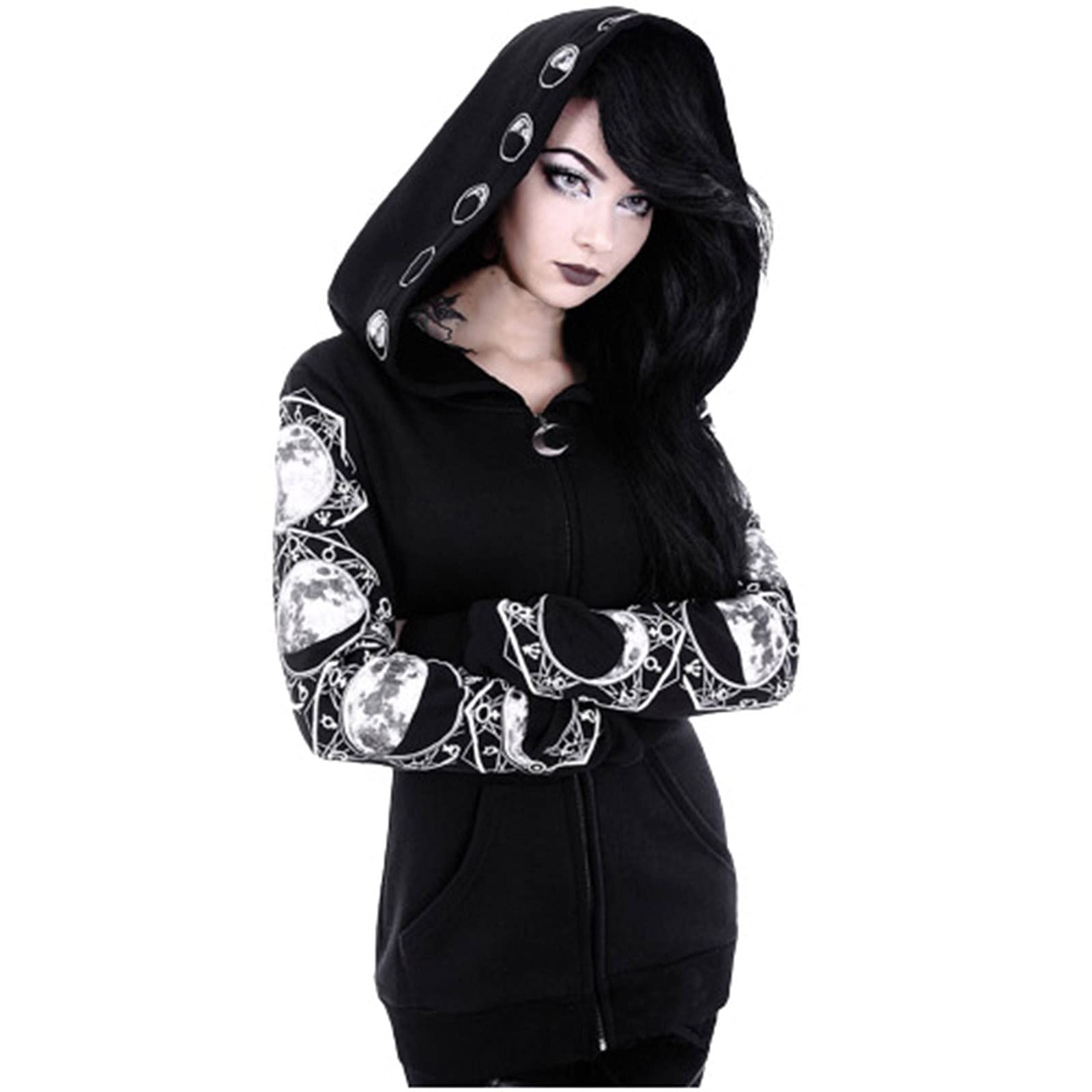 Plus Size Gothic Cardigans & Jackets for Women - Steampunk Hooded Winter Coats | Fashionable Gothic Outerwear for Casual Wear, Cosplay & Alternative Fashion