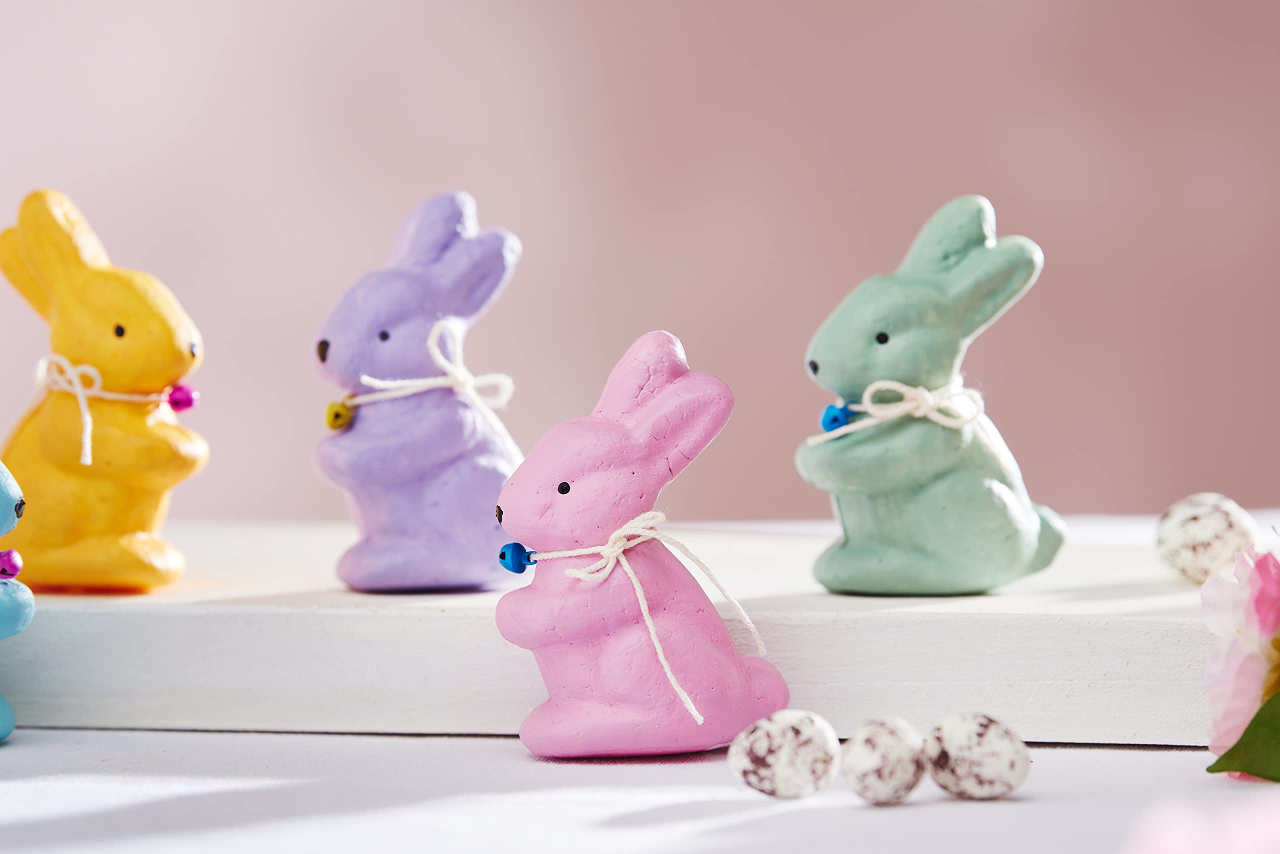 10 Pack 7cm White Polystyrene Bunny Shapes - Lightweight Styrofoam Easter Crafts for DIY Decorations, Party Favors, Spring Wreaths & Holiday Centerpieces