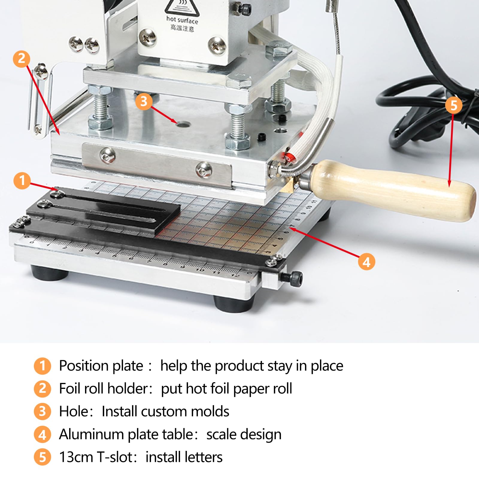 ZONEPACK Digital Embossing Hot Foil Stamping Machine - Manual Tipper Stamper Heat Press for PVC, Leather, PU & Paper with Holder (Elegant Black) - Perfect for DIY Crafting, Card Making, Scrapbooking & Leatherworking Projects