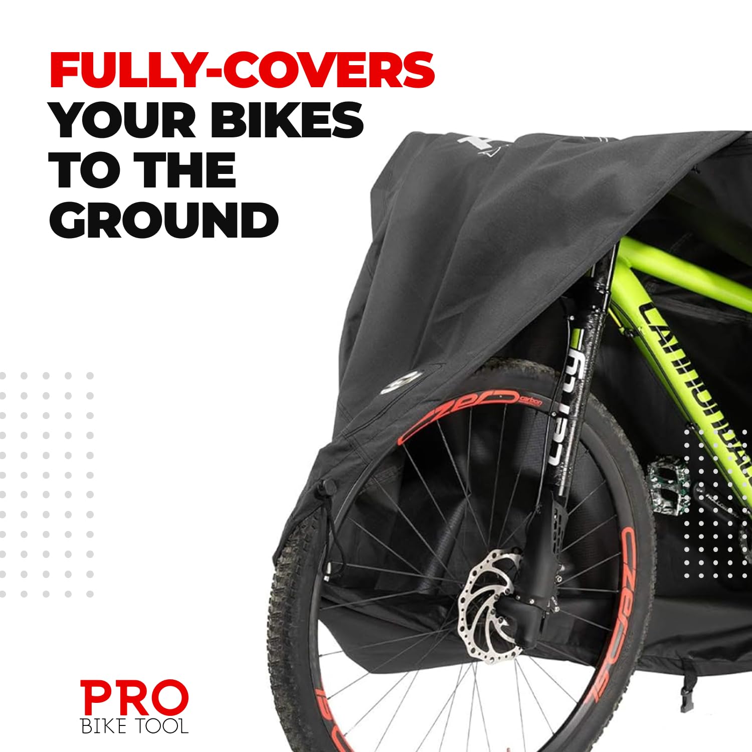 Pro Bike Tool Heavy Duty Bike Cover for Outdoor Storage - Waterproof, Anti-UV Ripstop Material - Fits Mountain & Road Bikes (Size L) - Perfect for Garage, Patio & Camping Protection
