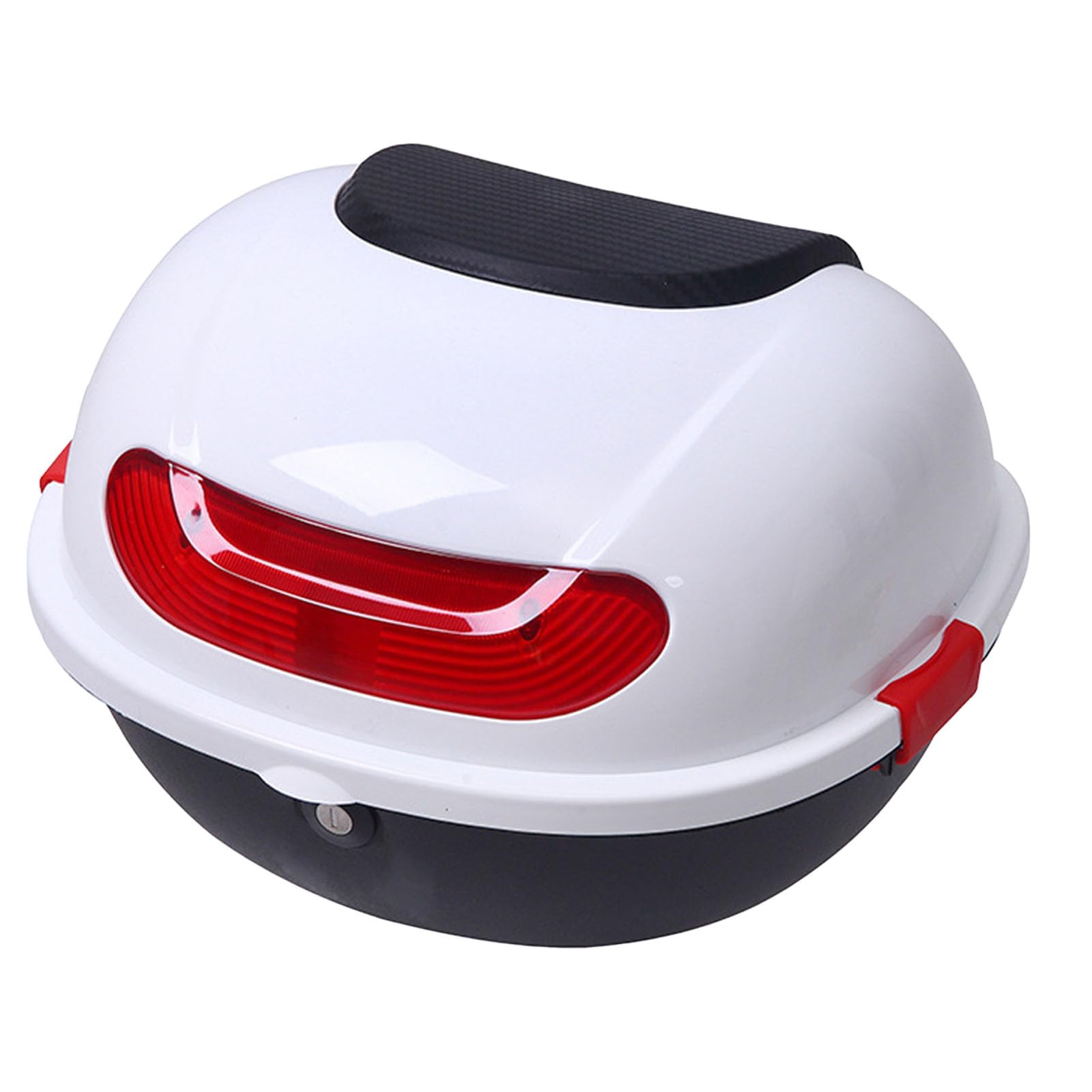 Universal Motorcycle Top Case - Large Capacity Rear Storage Box for Scooters (White) - Perfect for Commuting & Travel