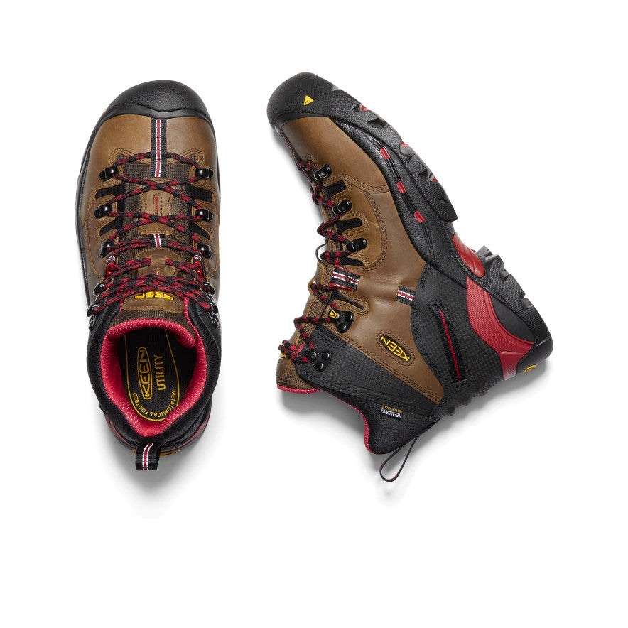 Men's Pittsburgh 6 Waterproof Steel Toe Work Boots - Bison Leather - Heavy Duty Safety Shoes for Construction, Hiking & Outdoor Work