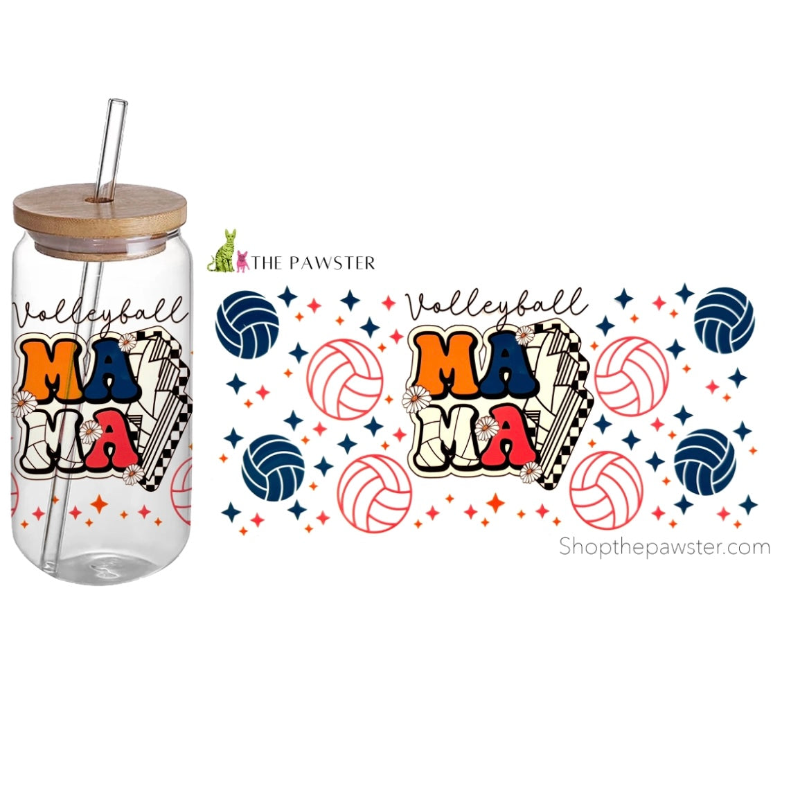 #110 Volleyball Mom Tumbler Wrap - 16oz Insulated Cup Sleeve for Sports Moms, Team Games, and Volleyball Tournaments - Perfect for Cheering, Hydration, and Team Spirit