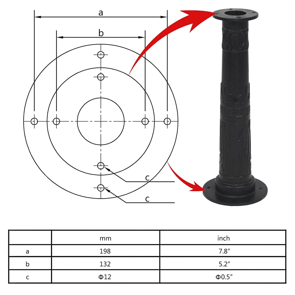 CHARMMA Heavy Duty Cast Iron Stand for Garden Hand Water Pump - Fits 0.2