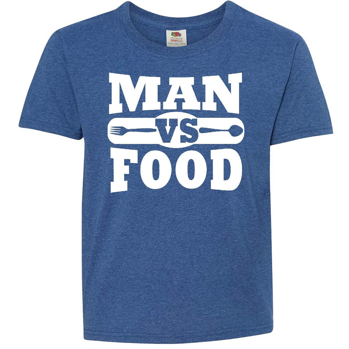 Inktastic Man Vs Food Youth T-Shirt - Funny Graphic Tee for Kids & Teens - Perfect for Casual Wear, School, and Family Outings