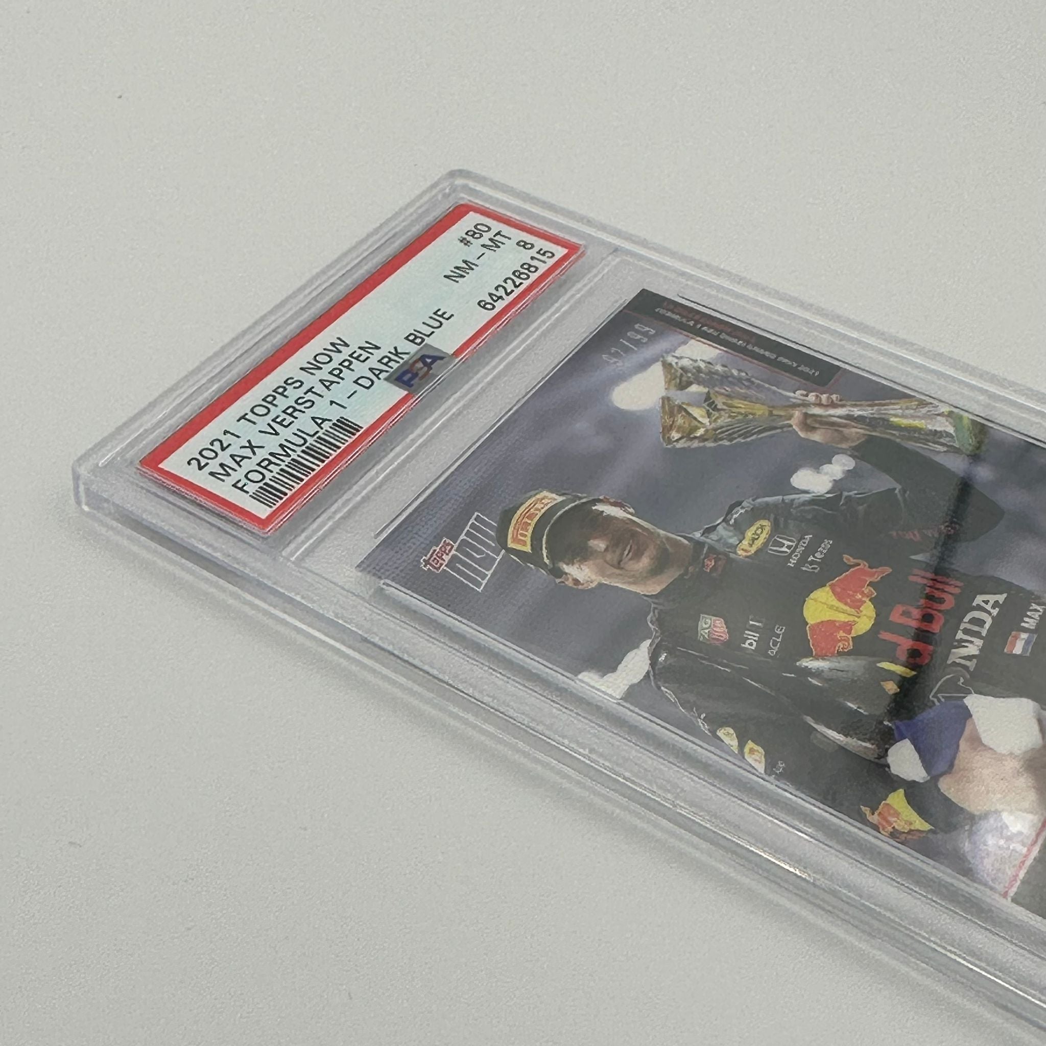 PSA 8 Graded 92/99 Max Verstappen 2021 FIA Formula 1 Drivers' World Champion #80 Trading Card - Rare Collectible for F1 Fans & Sports Memorabilia Enthusiasts