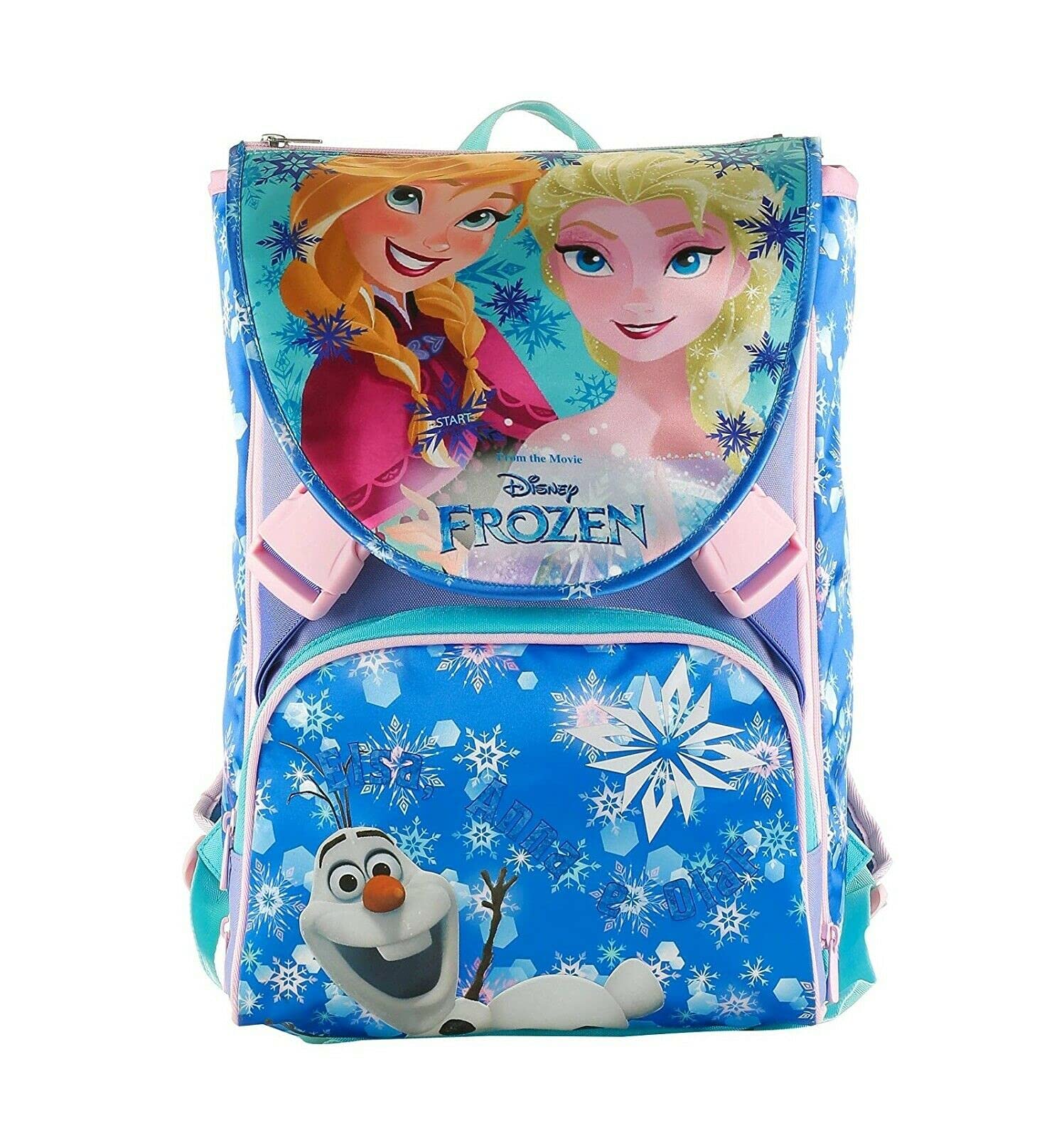 Frozen Themed 28L Dual Backpack with LED Lights - Includes Free 3D Pencil Case & Sport Bag - Perfect for School, Travel, and Disney Fans - Great Gift for Kids & Teens