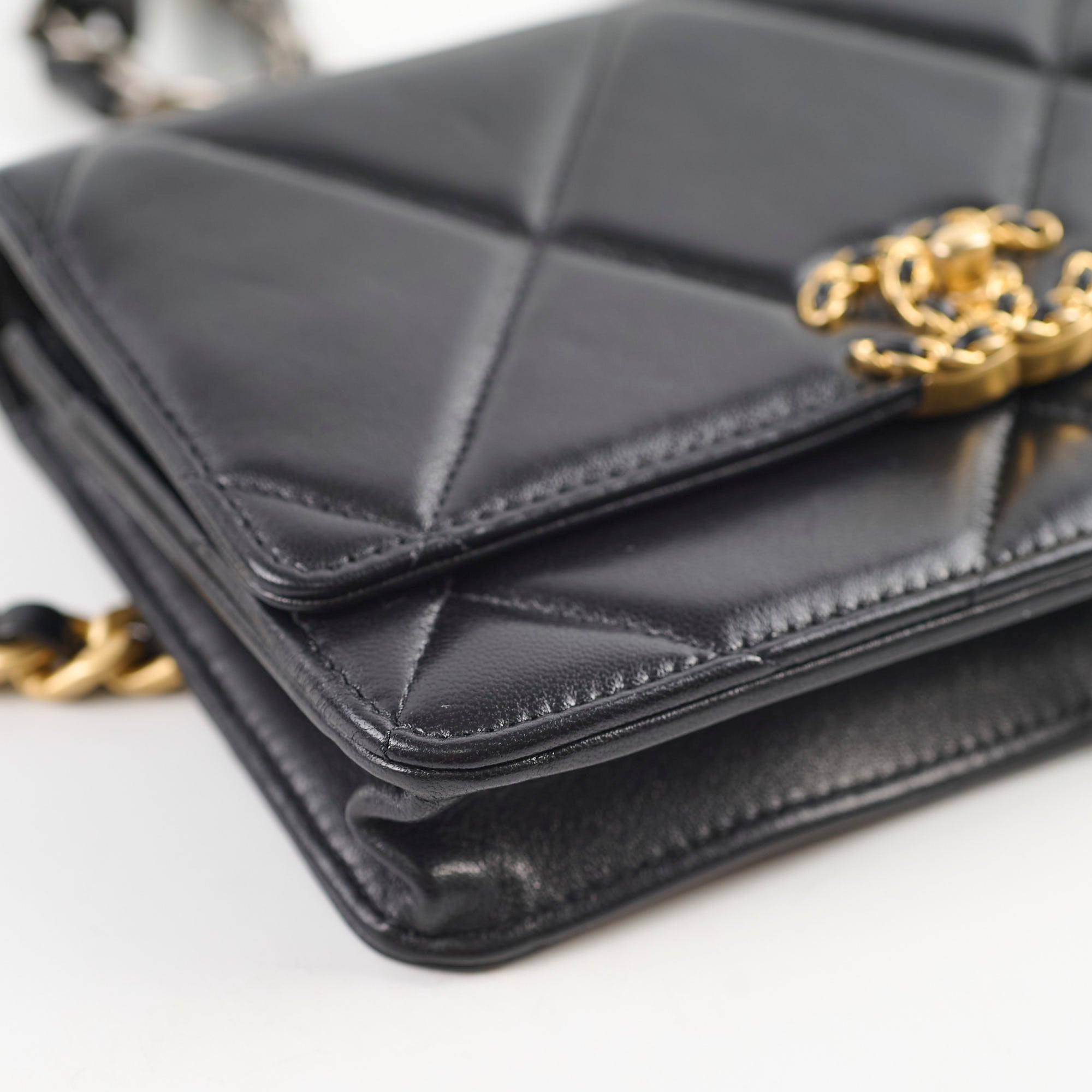 Chanel 19 Wallet On Chain WOC Lambskin Leather Black Crossbody Bag - Luxury Designer Handbag for Women, Perfect for Evening Events & Daily Use