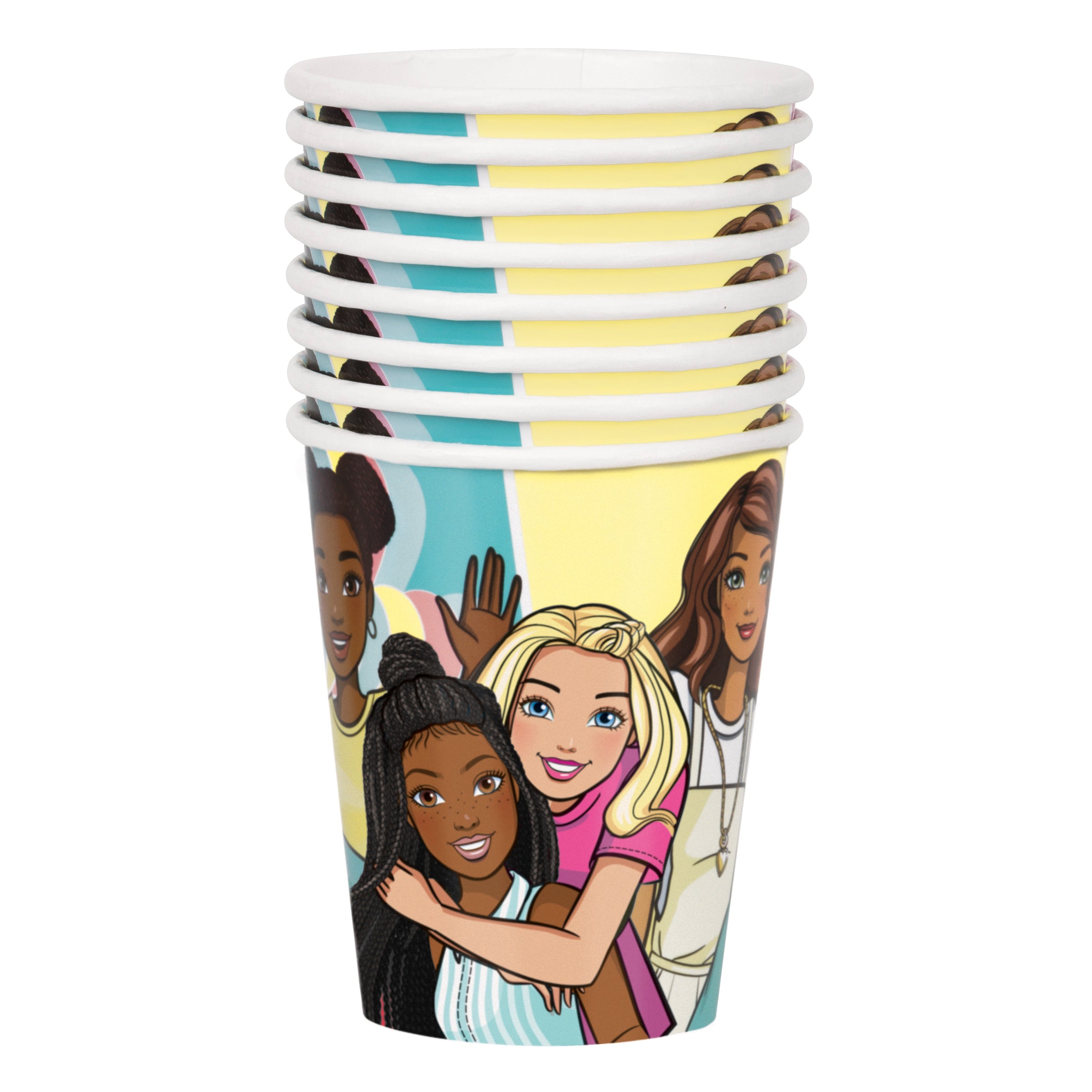 Barbie 9oz 8-Count Plastic Cups - Perfect for Kids' Birthday Parties, Picnics, and Themed Events