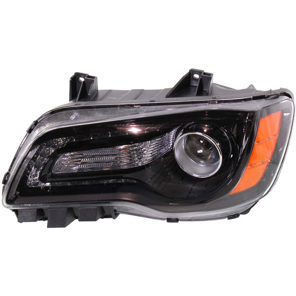 2012 Chrysler 300 Driver Side Headlight Assembly with Bulbs - Black Housing - CAPA Certified Replacement for CH2502235 | Perfect for Night Driving & Auto Restoration Projects