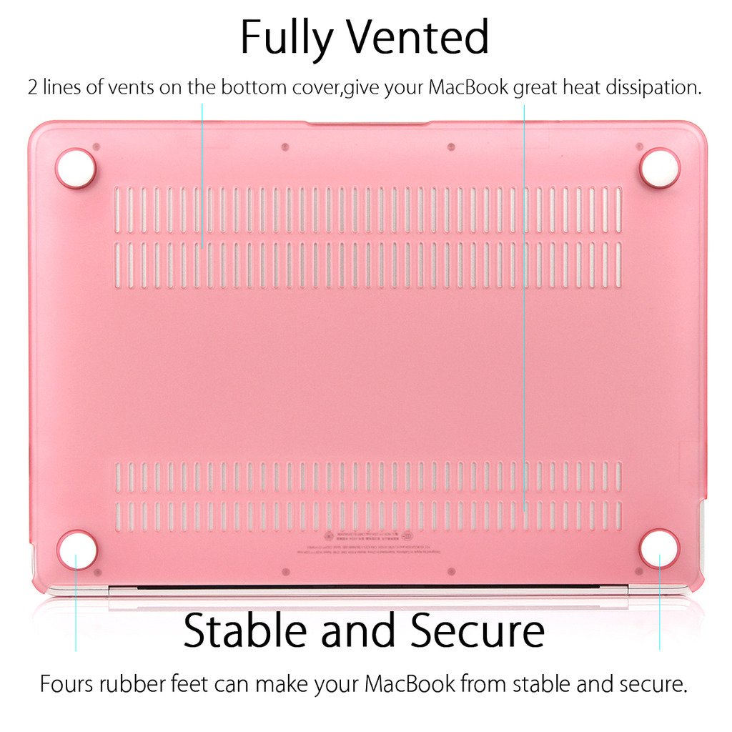 UESWILL 3-in-1 Matte Hard Shell Case Cover for MacBook 12 inch Retina Display Model A1534 with Keyboard Cover & Screen Protector - Pink | Protective Accessories for Work, School & Travel
