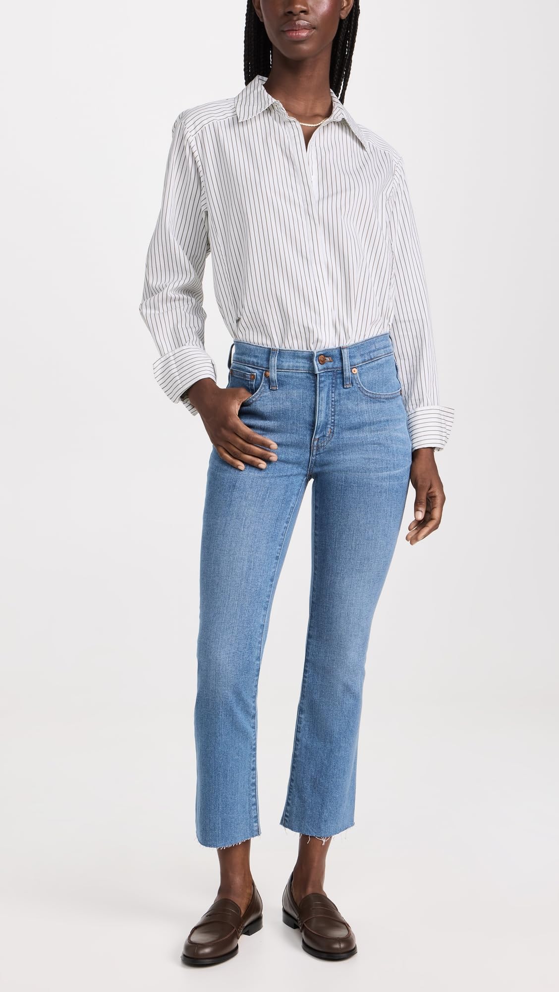 Madewell Women's Mid Rise Kick Out Jeans - Stretch Denim Pants for Comfort & Style | Perfect for Casual Wear, Work & Weekend Outfits