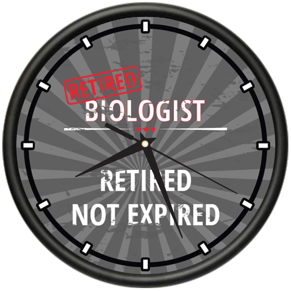 Retired Biologist Wall Clock - Precision Quartz Movement - Funny Home Decor Gift for Retirement - Perfect for Home, Office or Bedroom - Unique Personalized Gift for Science Lovers & Retirees