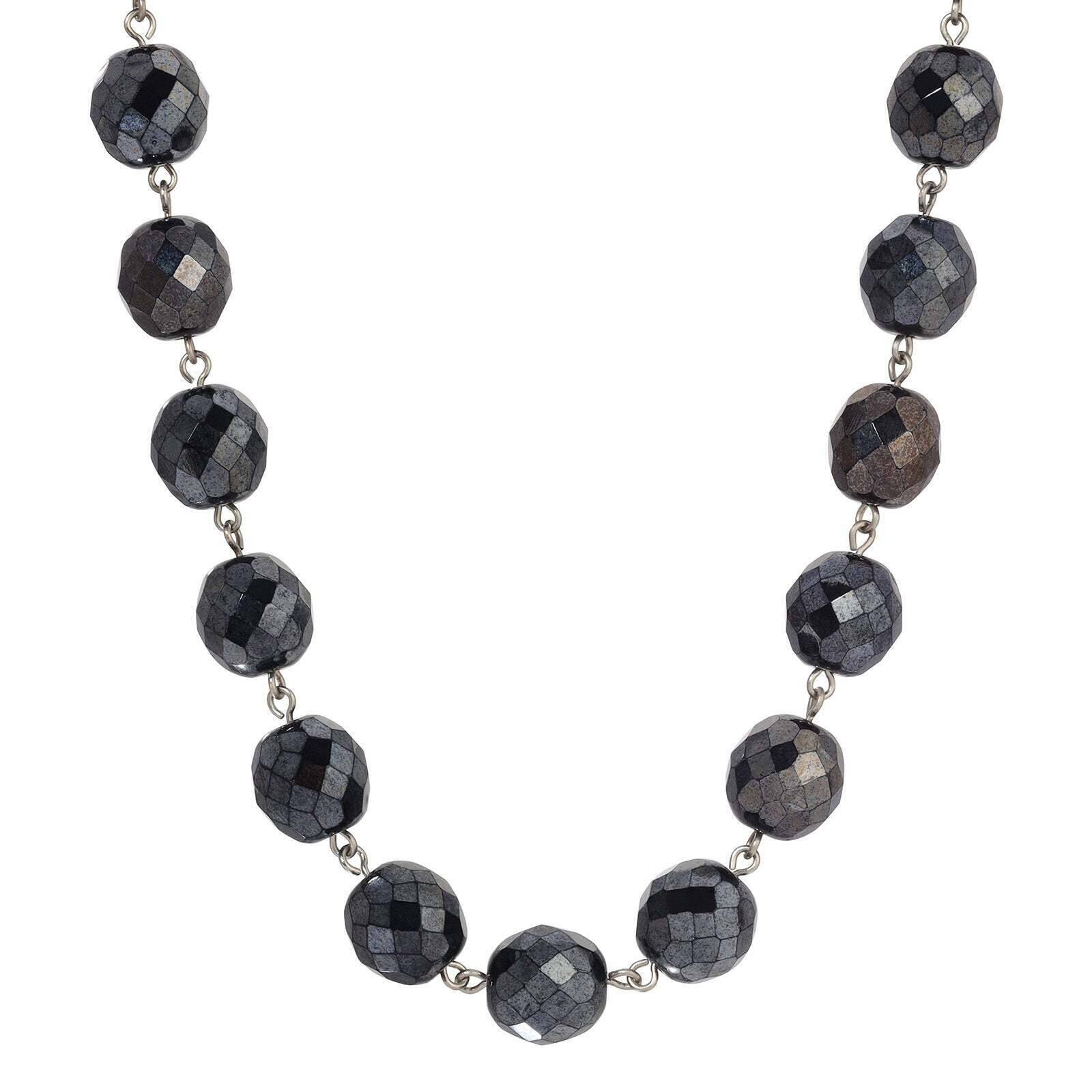 1928 Luminous Fire-Polished Crystal Glass Necklace - 16