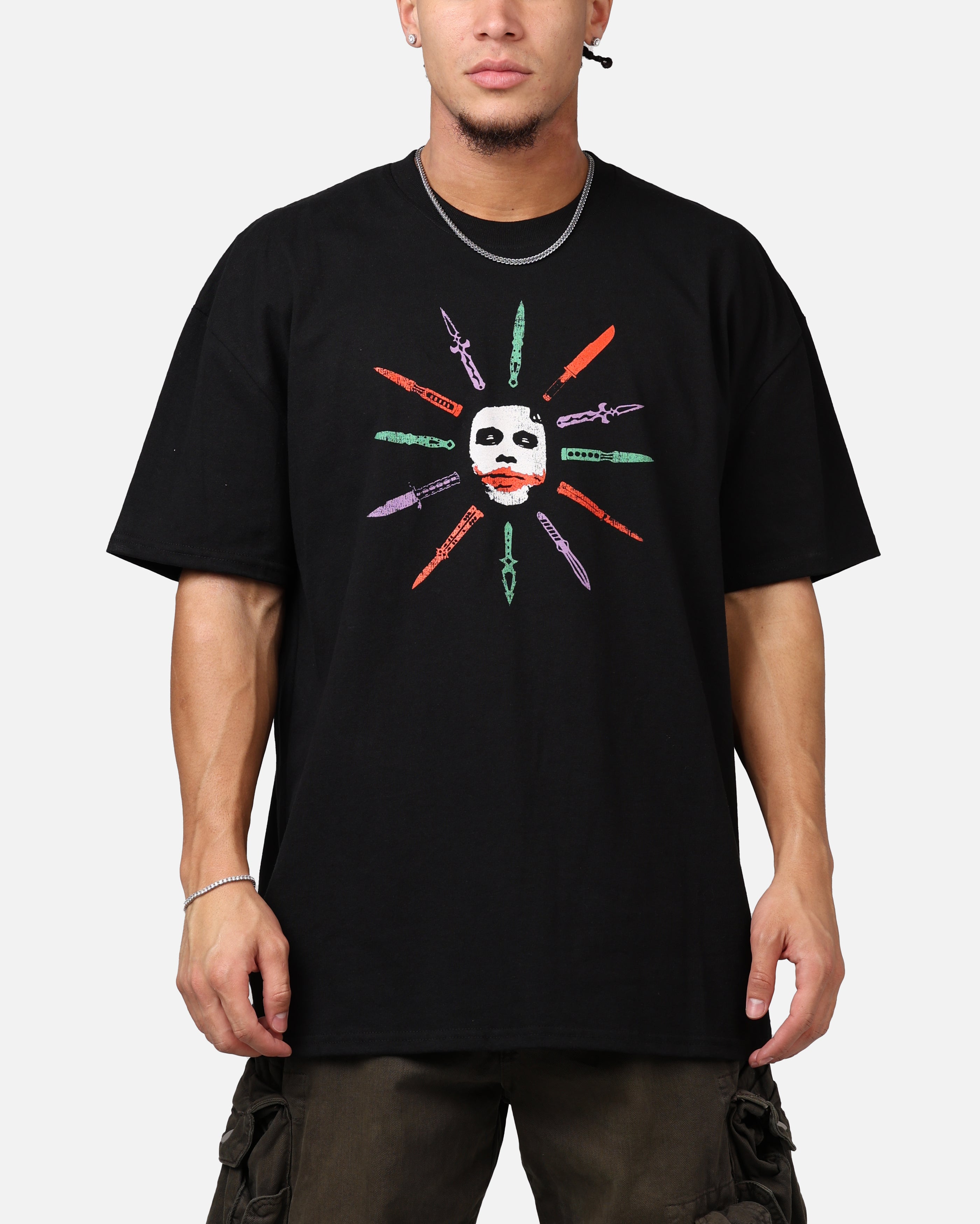 DC Comics Batman The Joker Scars Graphic Heavyweight Cotton T-Shirt - Black Superhero Tee for Men - Perfect for Cosplay, Comic Con & Casual Wear