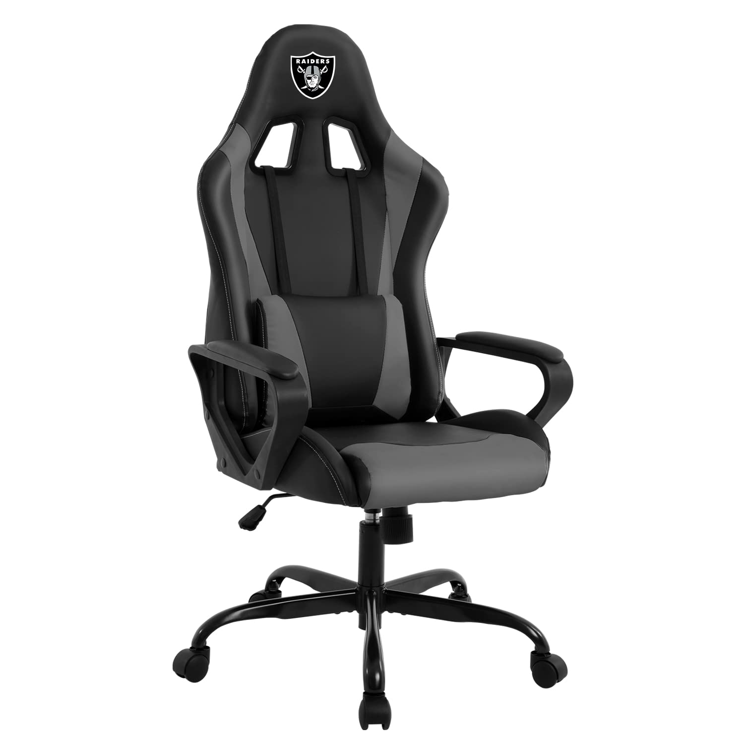 Ergonomic High Back Gaming & Office Chair - PU Leather Racing Computer Desk Chair with Lumbar Support & Swivel Rolling Base - Perfect for Home Office, Gaming Setup & Workstation (Black, LAS)